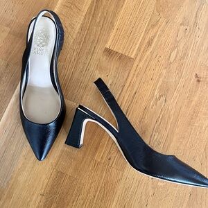 Vince Camuto Black Slingback Heels with Pointed Toe